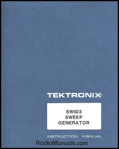 Tektronix SW 503 Instruction Manual